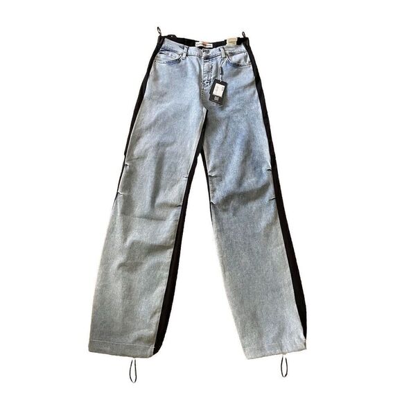 ESPARANTO Colour Block Acid  Wash Women Boyfriend Jeans From European Designer - Picture 1 of 10